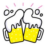 乾杯<br />[スタンプ風デコ]